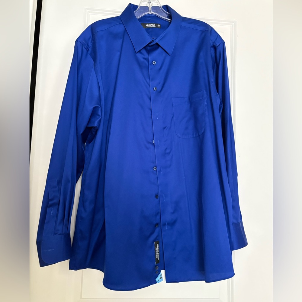 Men's Blue Dress Shirt 17 1/2 x 34